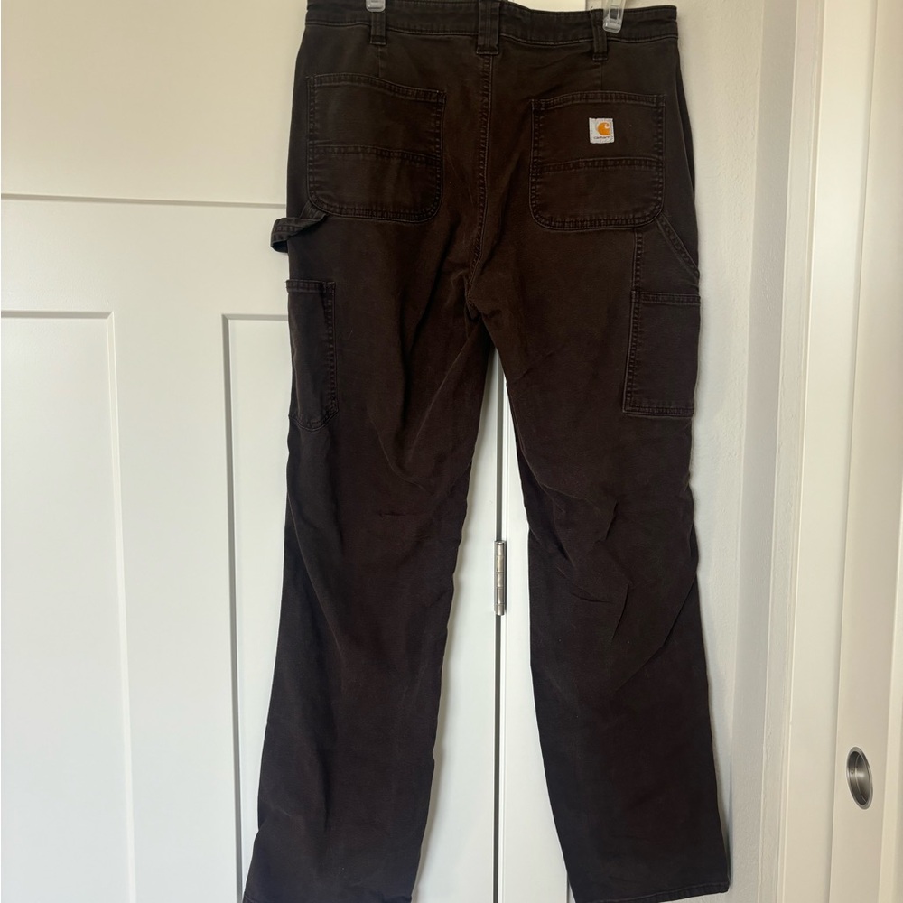Carhartt WOMEN'S RUGGED FLEX® LOOSE FIT CANVAS WORK PANT Dark Brown - Picture 2 of 5